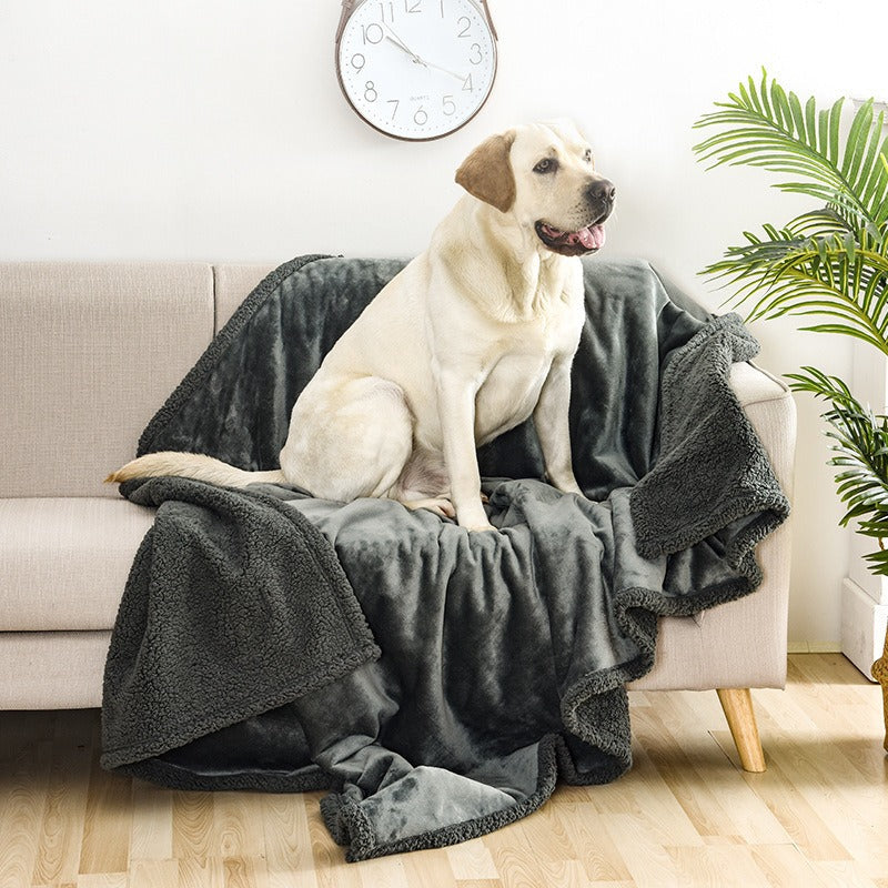 Waterproof Pet Blanket: Thickened Fleece Bed Cover - Majestic Pet Kingdom