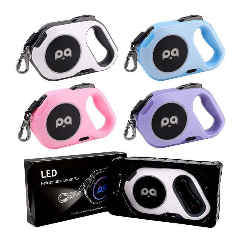 5M LED Automatic Retractable Dog Leash with Night Light