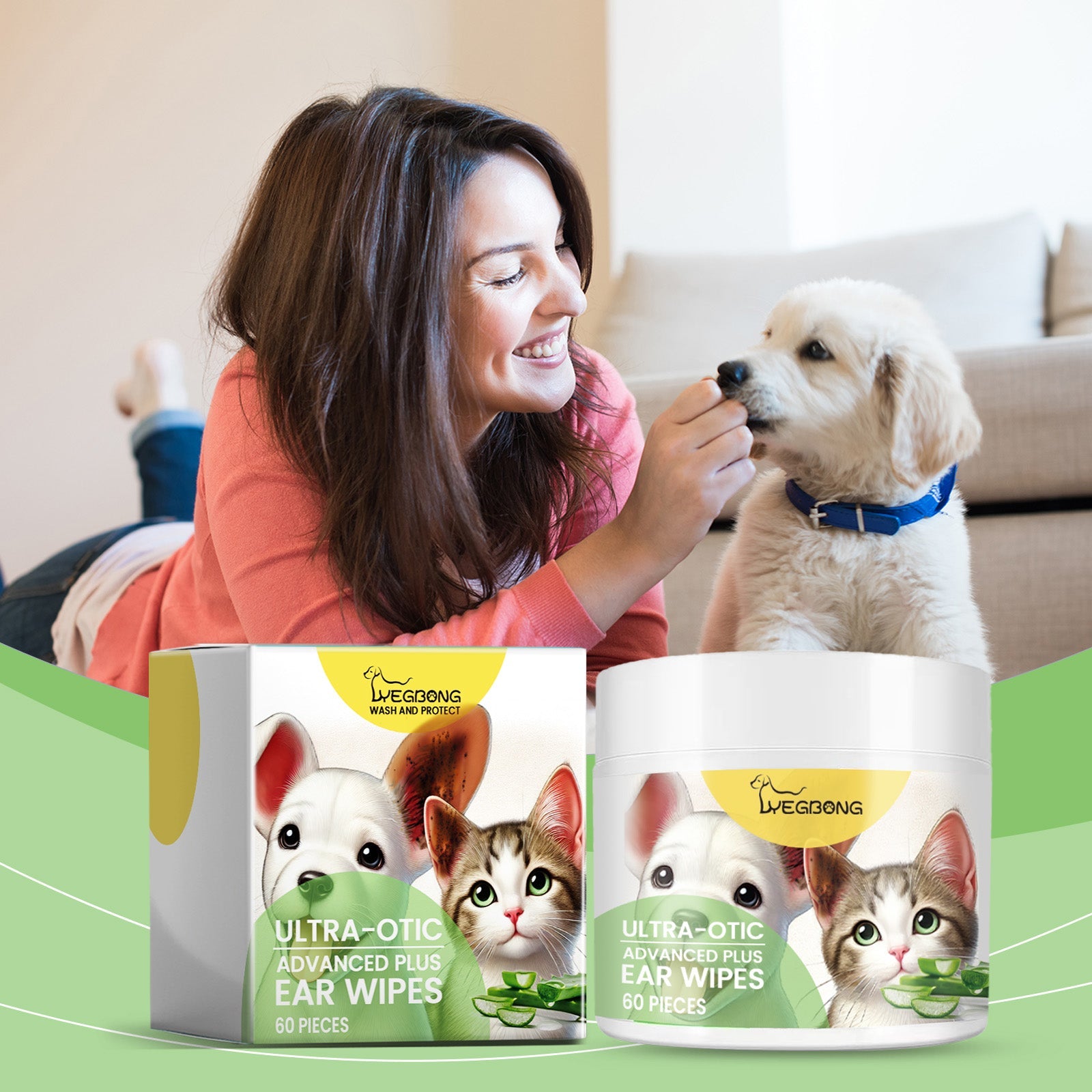 Ear Cleaning Wipes for Dogs & Cats: Soothing Care Pads
