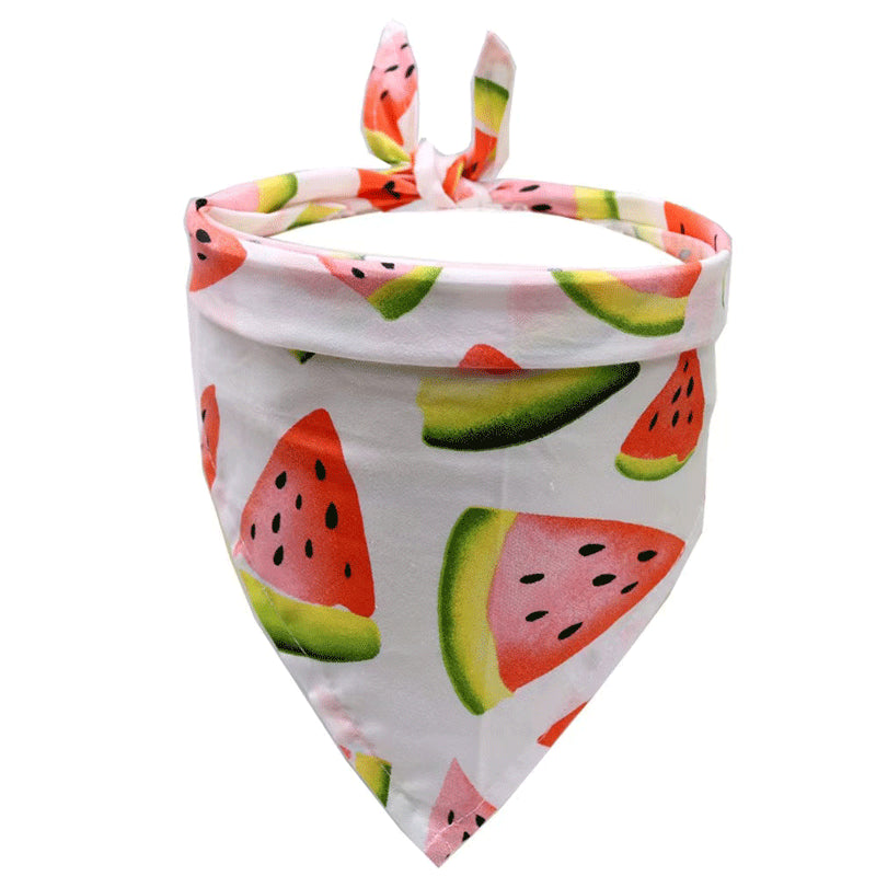 Pet Accessories Summer Pet Drool Towel Fruit Style Pet Scarf Pure Cotton Dog Triangle Scarf | Purrfect Pet Kingdom