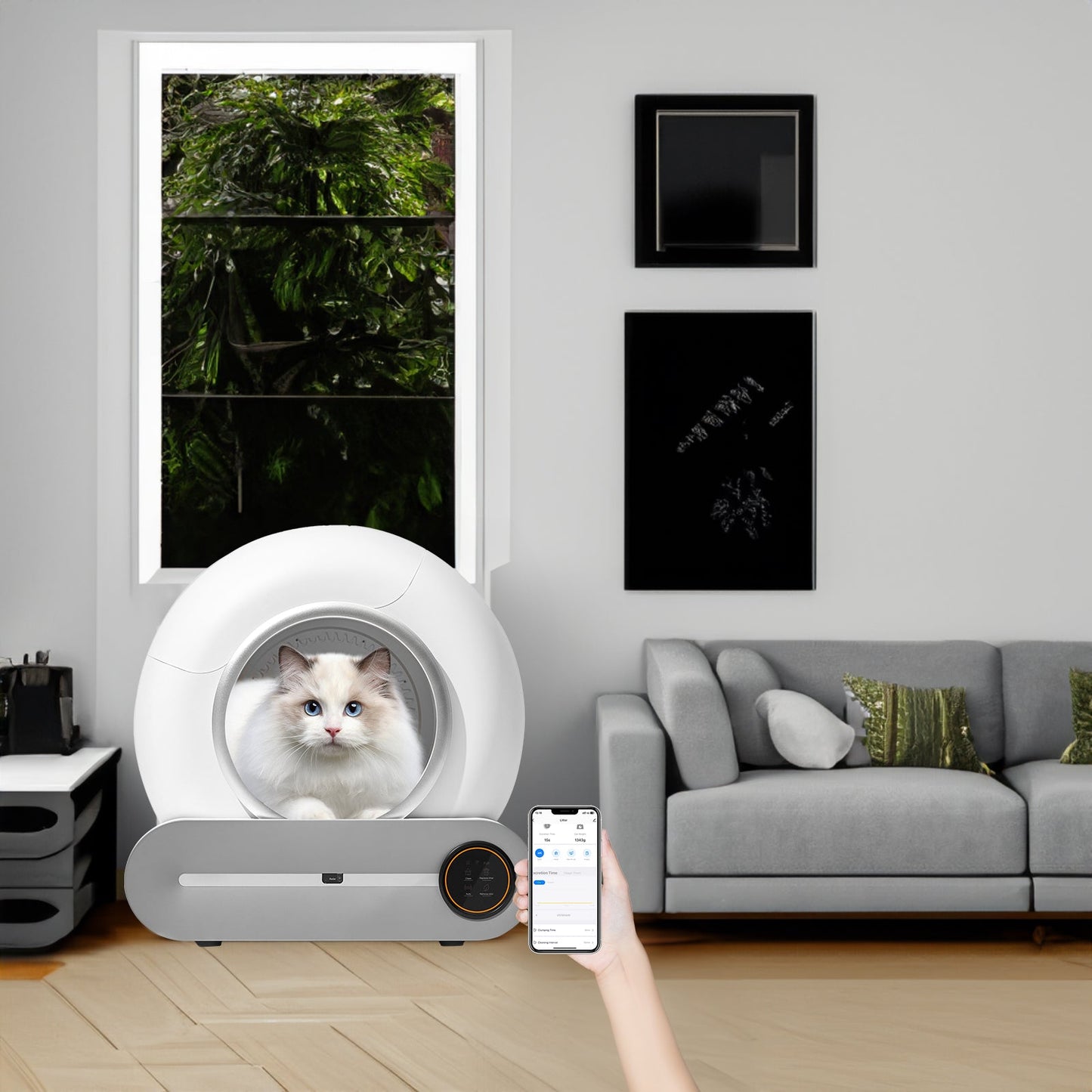 Smart Automatic Cat Litter Box - WiFi App Control & Odor