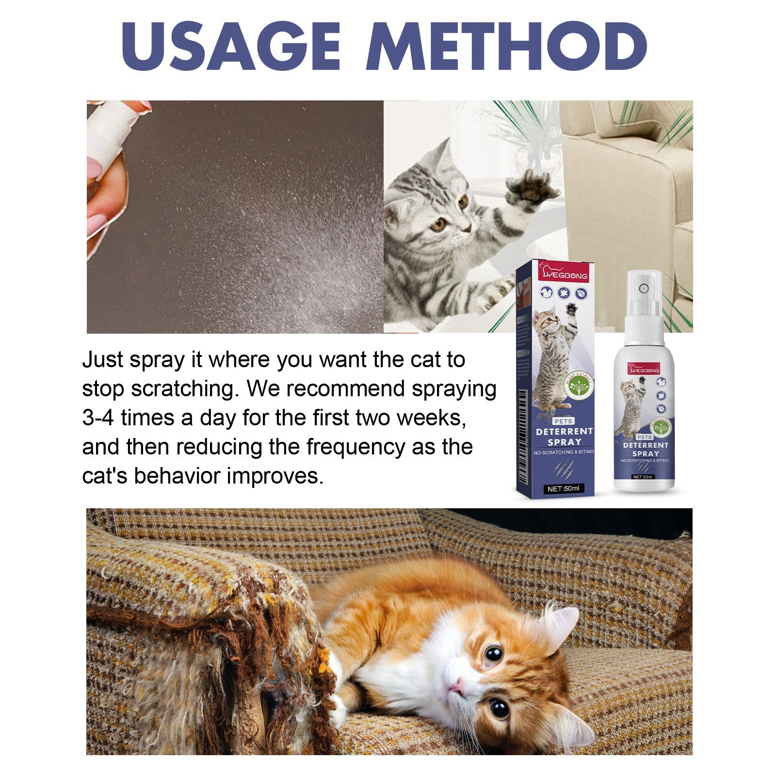 Pet Anti-Scratch Spray Exclusion Zone Set Up Spray Cat And Dog Scratching Door Sofa Anti-Scratch Solution - Majestic Pet Kingdom