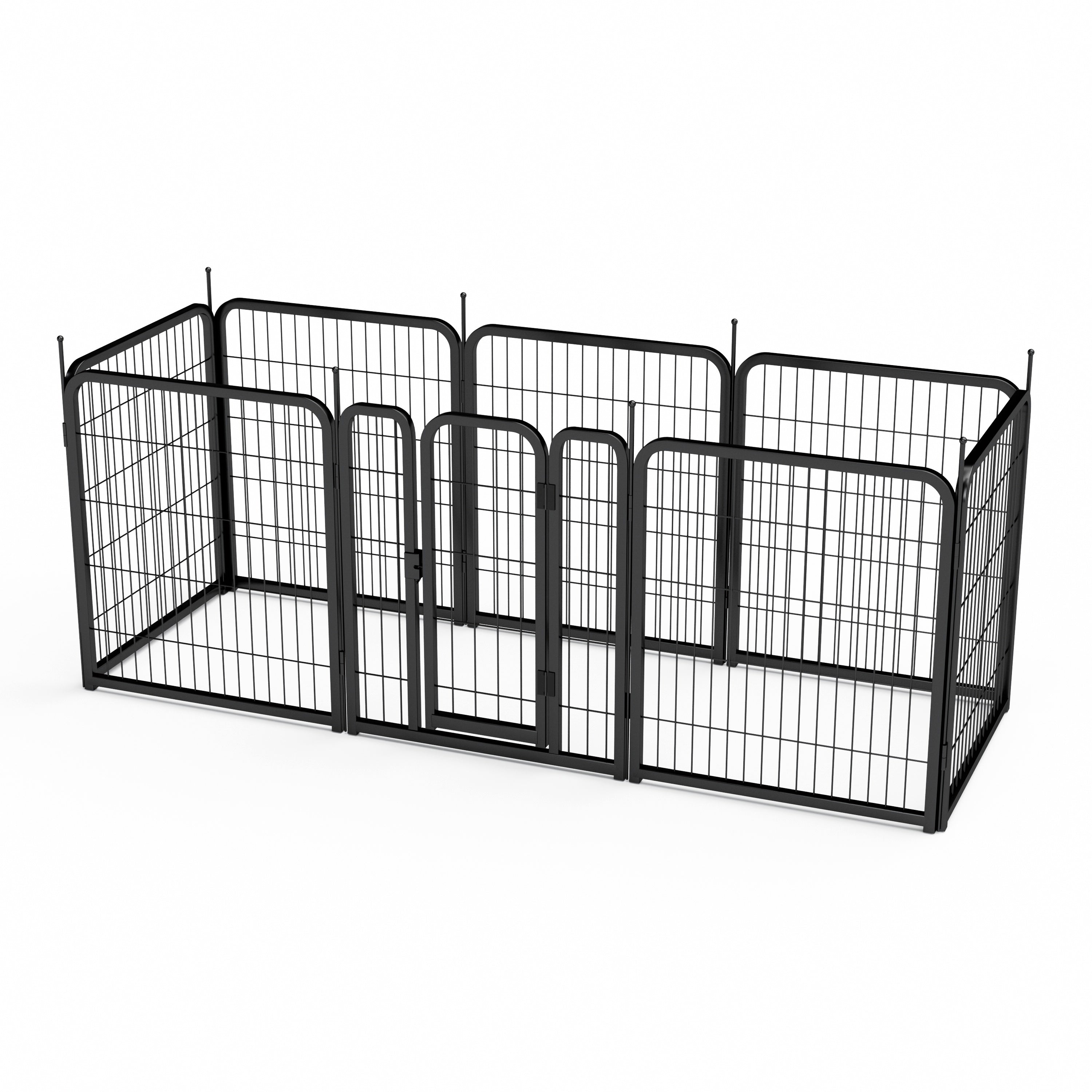 Outdoor dog fence, 8-piece board dog fence. 31 inch portable pet sports fence. Black, 26.3 inches wide x 31.5 inches high. - Majestic Pet Kingdom