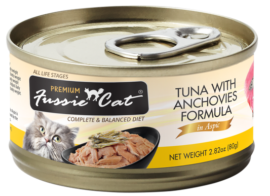 Fussie Cat Premium- Tuna With Anchovies Formula In Aspic (2.82oz) - Majestic Pet Kingdom