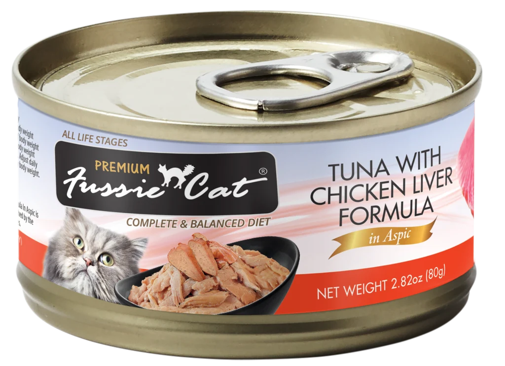 Fussie Cat Premium Tuna With Chicken Liver Formula In Aspic (2.82oz) - Majestic Pet Kingdom