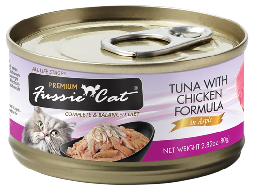 Fussie Cat Premium- Tuna With Chicken Formula In Aspic (2.82oz) - Majestic Pet Kingdom