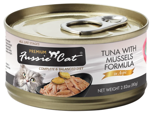 Fussie Cat Premium- Tuna With Mussels Formula In Aspic (2.82oz) - Majestic Pet Kingdom