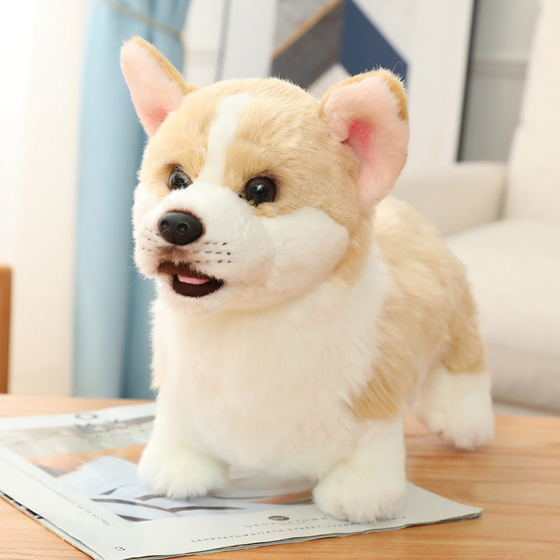 Dog Plush Toy Realistic Puppy Stuffed Animal Cuddle Doll 12in - Detail Angle 4 | Majestic Pet Kingdom