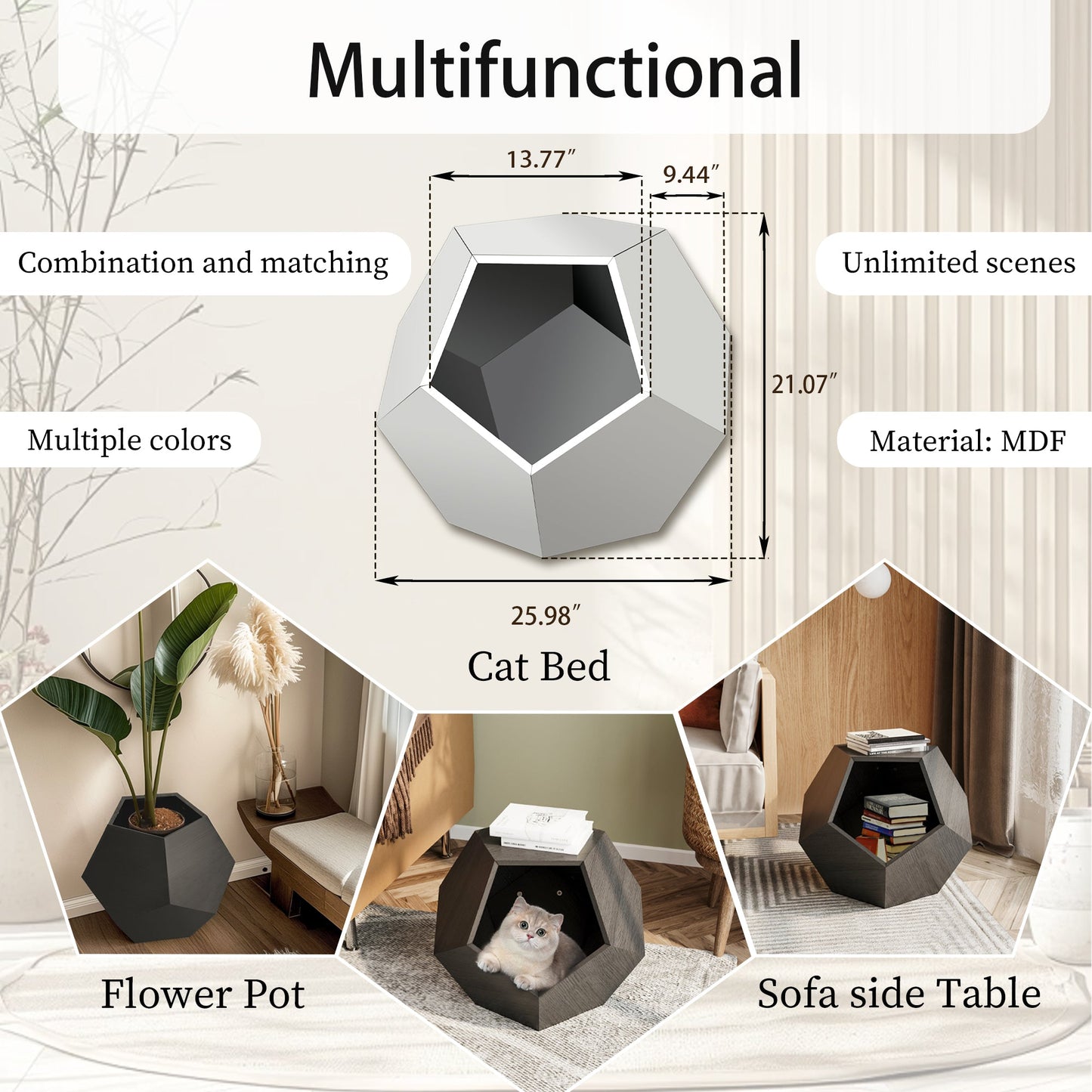 Cat Litter Box Enclosure - 25.98" Modern Side Table