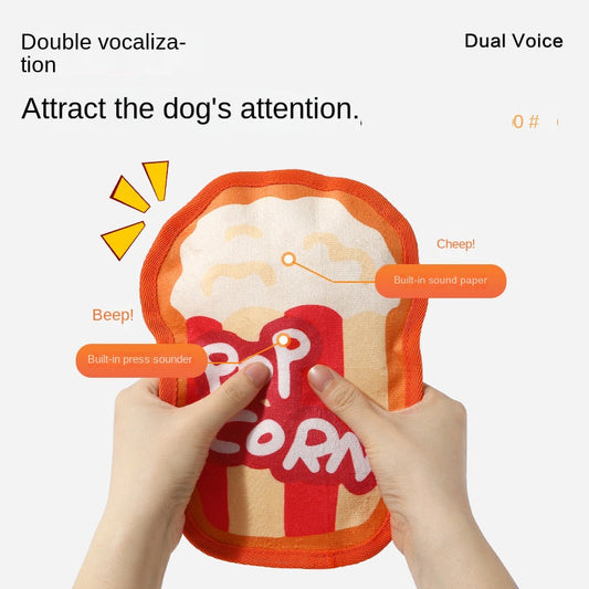 Durable Dog Toy for Chewing, Playing, and Teeth Cleaning - Fun Squeaky Anti-Boredom Design in Hamburger and French Fries Shapes for Small and Medium Dogs | Purrfect Pet Kingdom