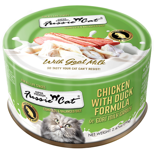 Fussie Cat Chicken & Duck In Goat Milk Cat Can (2.47oz) - Majestic Pet Kingdom