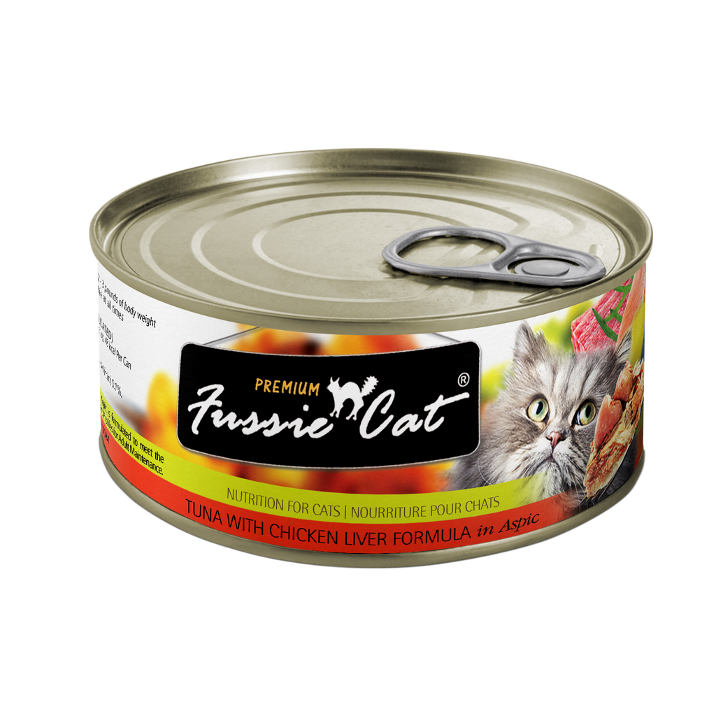 Fussie Cat Premium Tuna With Chicken Liver Formula In Aspic (2.82oz) - Majestic Pet Kingdom