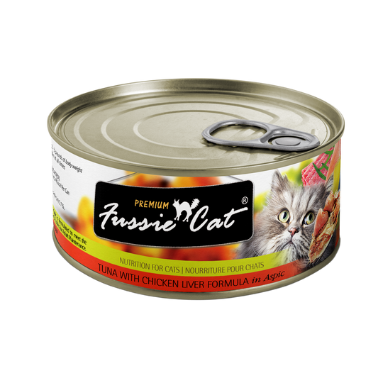 Fussie Cat Premium Tuna With Chicken Liver Formula In Aspic (2.82oz) - Majestic Pet Kingdom