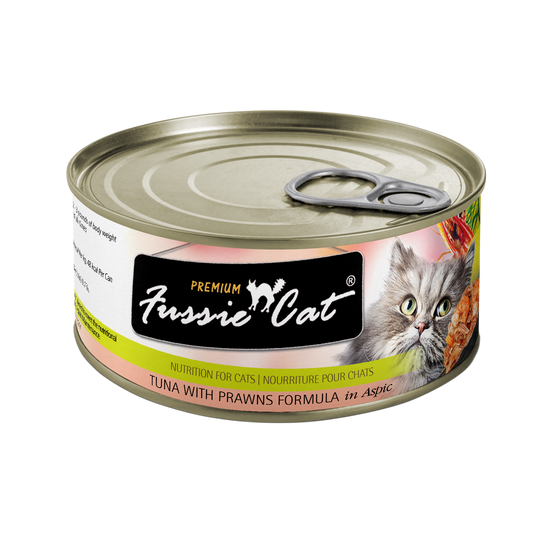 Fussie Cat Premium- Tuna With Prawns Formula In Aspic (2.82oz) - Majestic Pet Kingdom