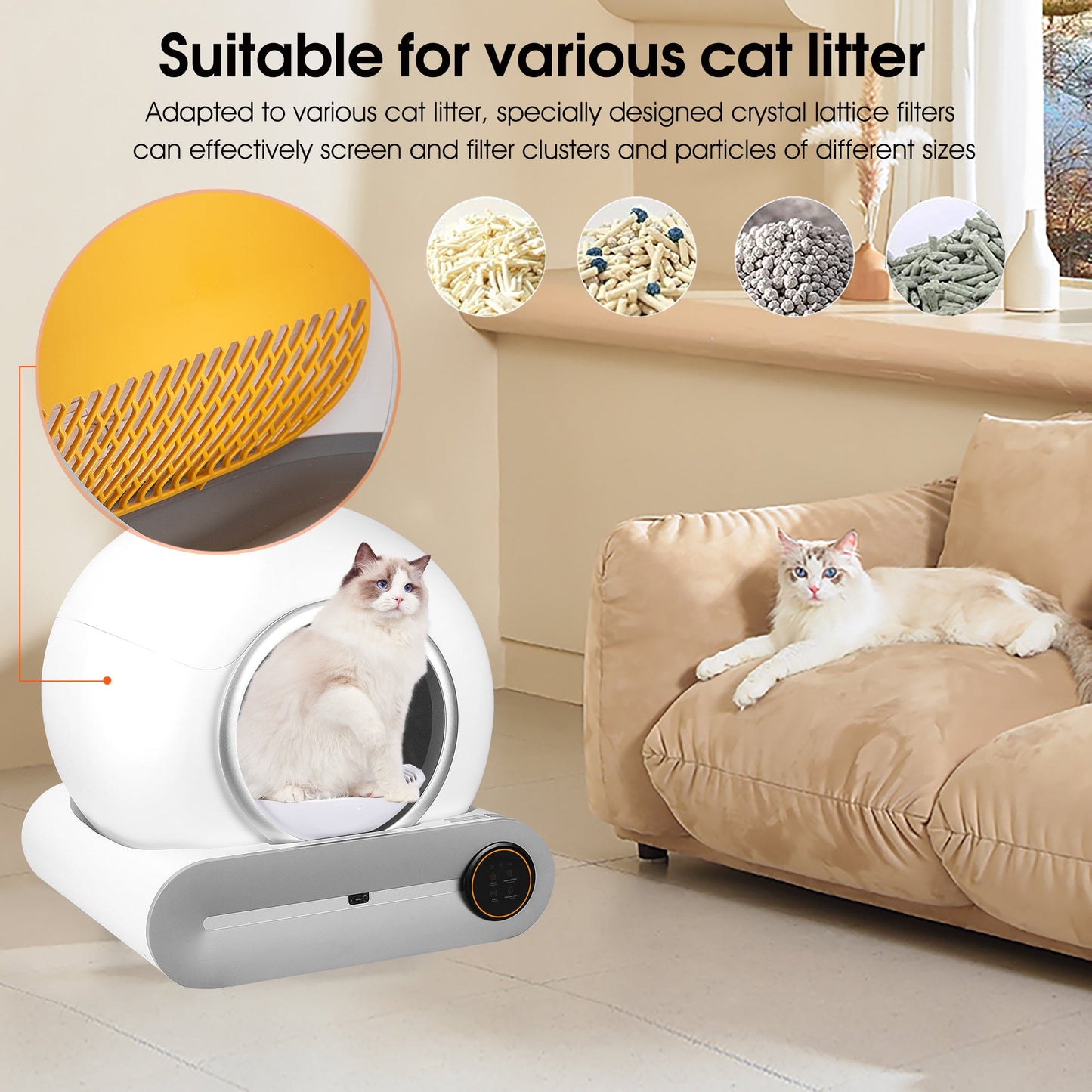 Smart Automatic Cat Litter Box - WiFi App Control & Odor