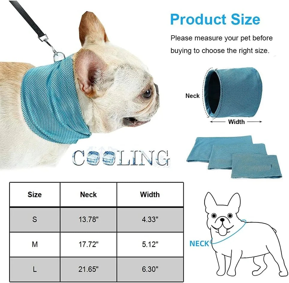 Dog Cooling Bandana: Ice Pet Collar for Hiking & Travel