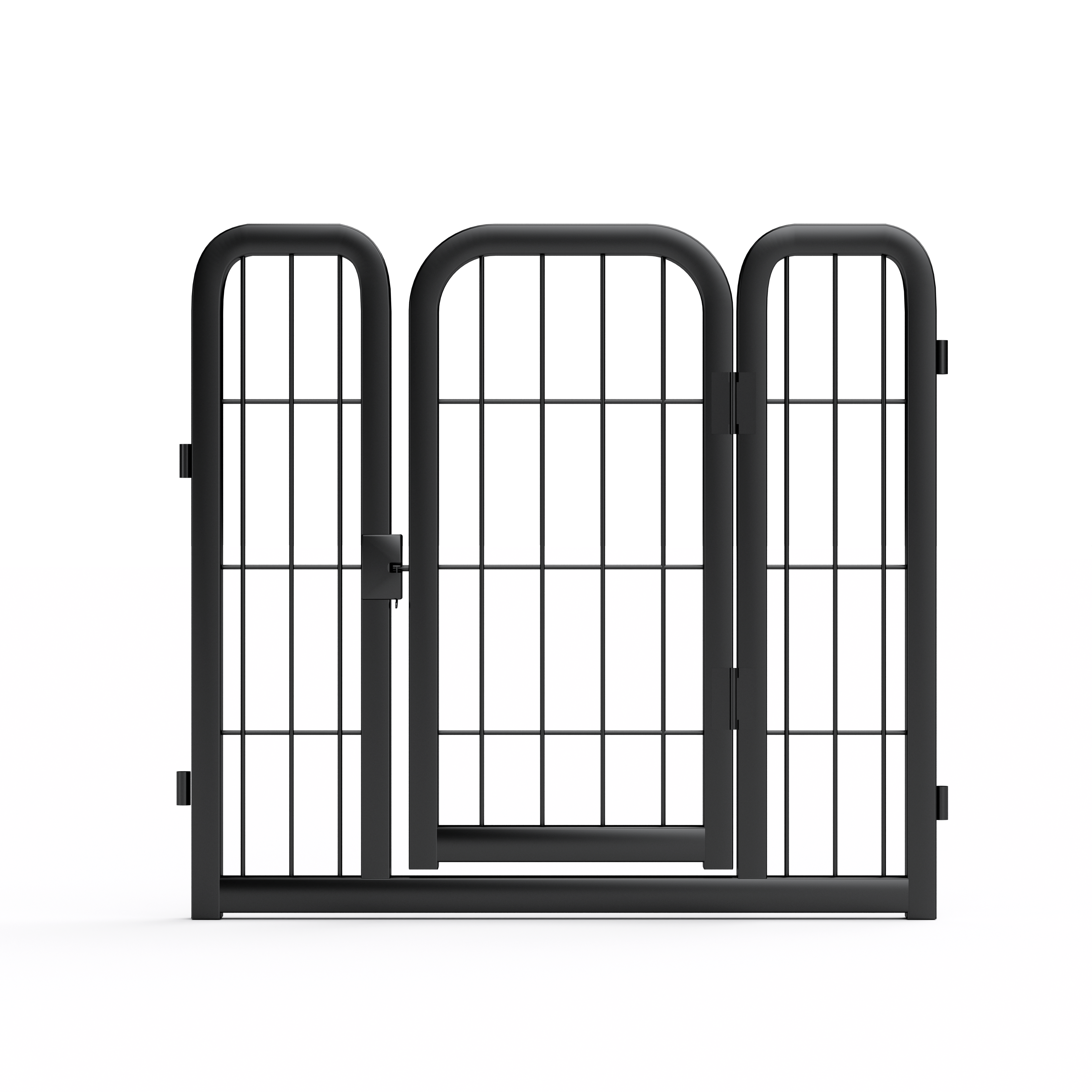 Outdoor 12 piece dog fence, 24 inch portable indoor game fence for small dog pets. Black, 22.2 inches wide x 23.6 inches high. - Majestic Pet Kingdom