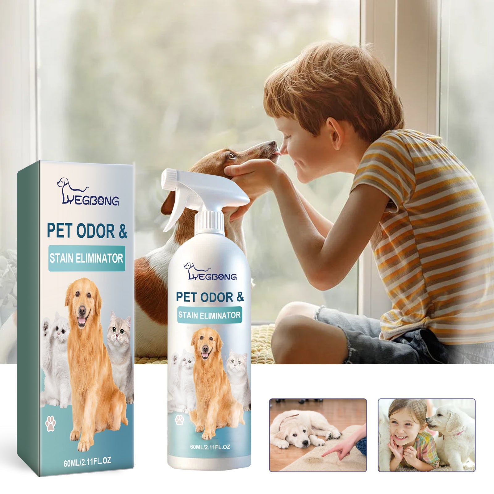 Pet Odor & Stain Eliminator, Clean Dog And Cat Body Odor Feces Odor Removal Indoor Fresh Deodorizer - Majestic Pet Kingdom