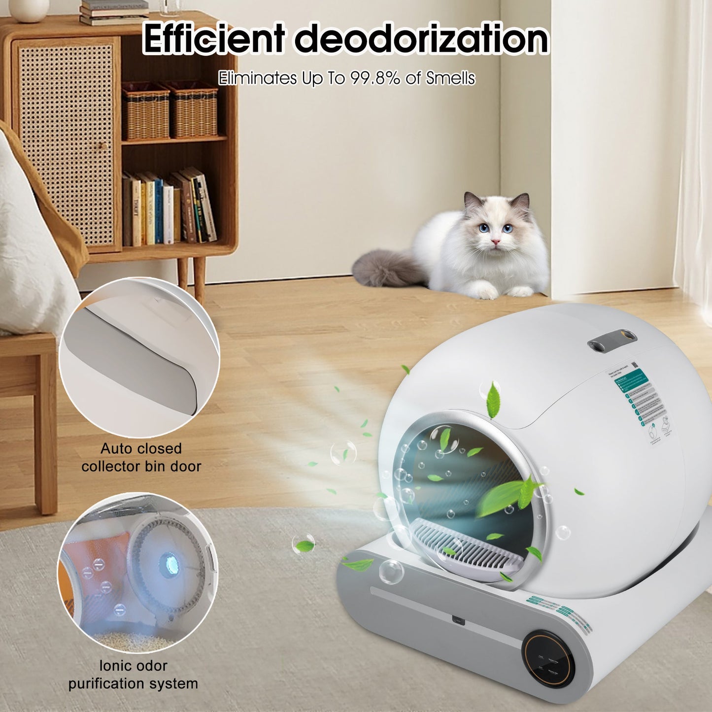 Smart Automatic Cat Litter Box - WiFi App Control & Odor