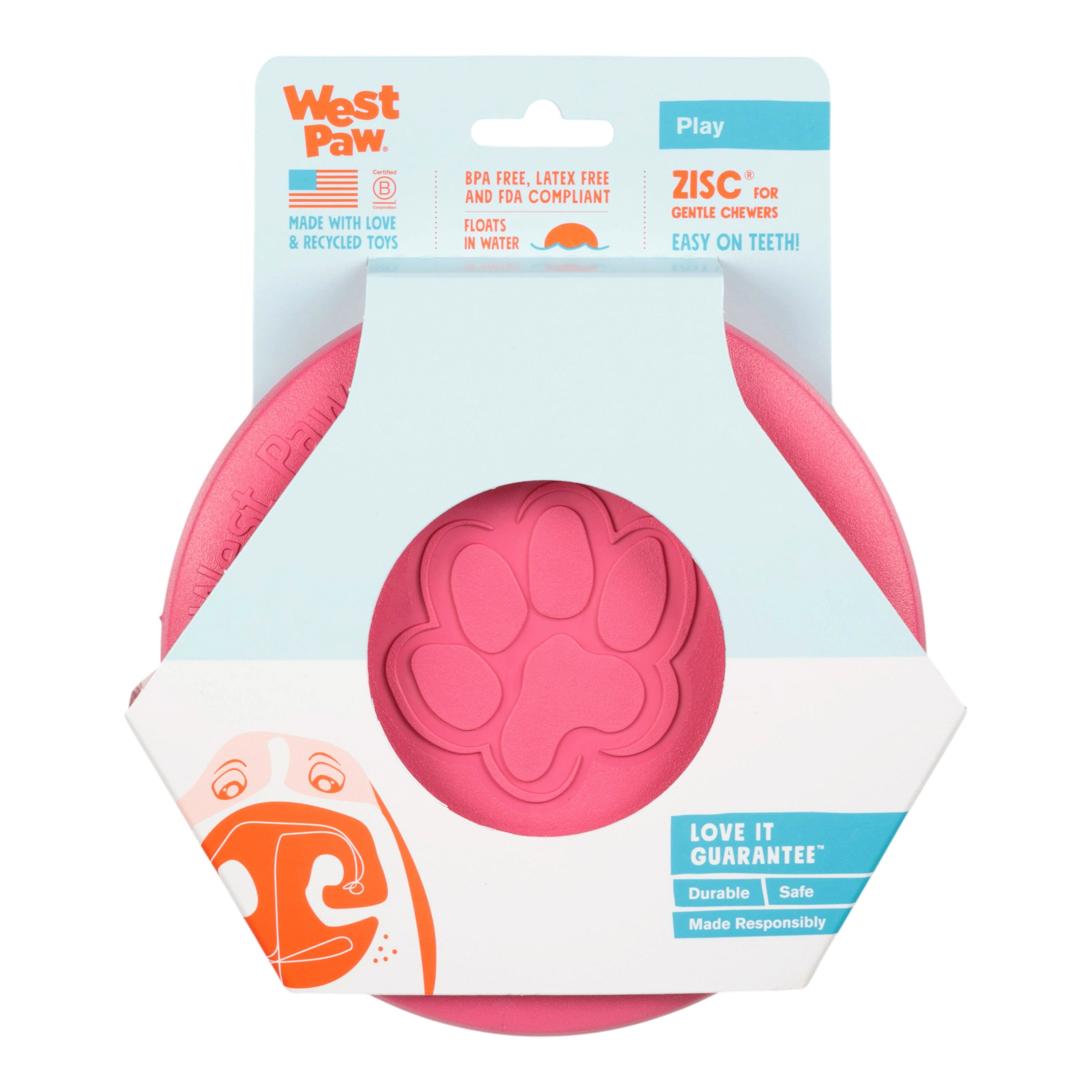 Zisc Geranium Soft Flying Disc Dog Toy for Gentle Chewers