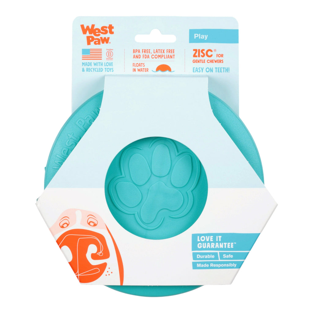 Zisc Teal Soft Flying Disc Dog Toy for Gentle Chewers