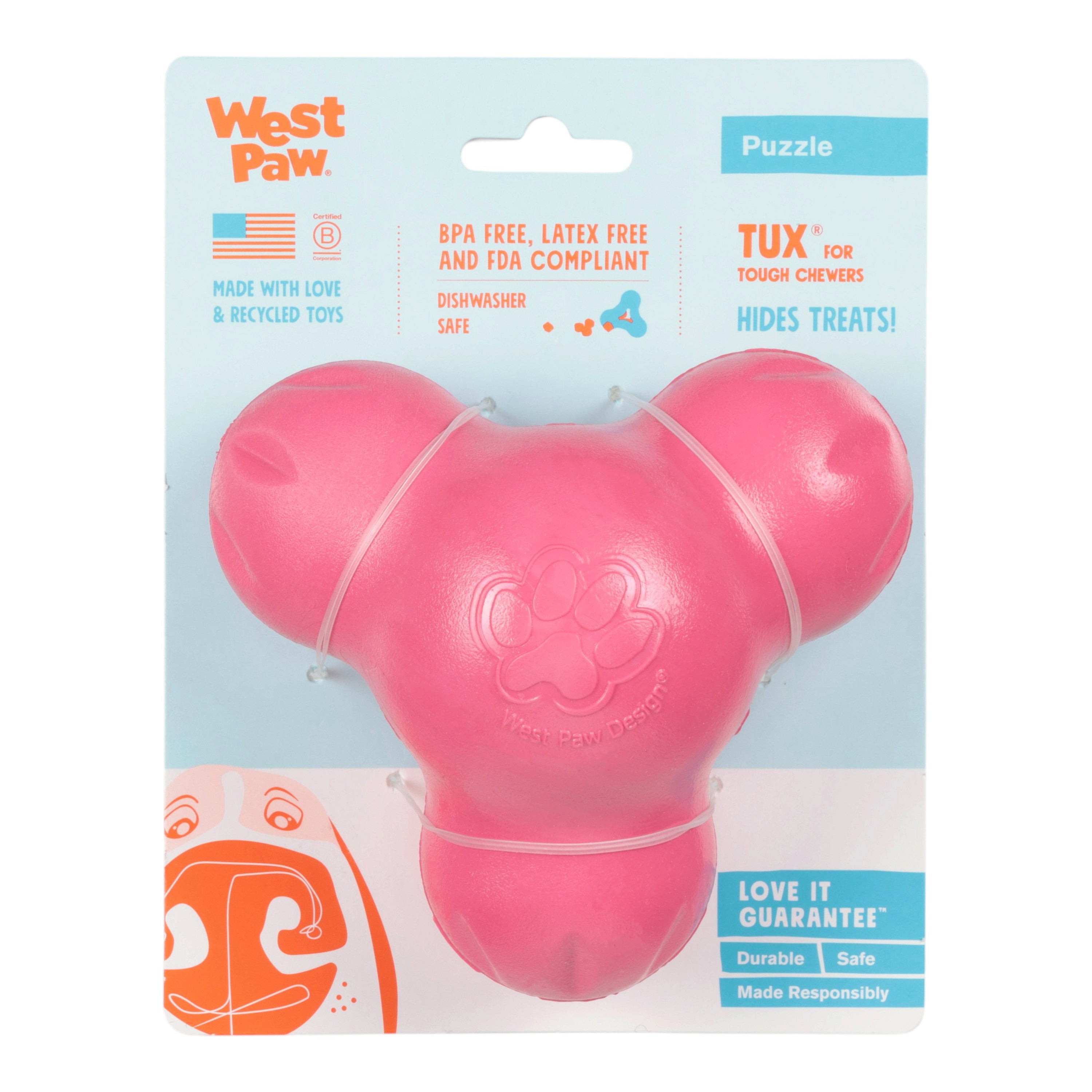 Tux Geranium Stuffable Treat Toy for Tough Chewing Dogs