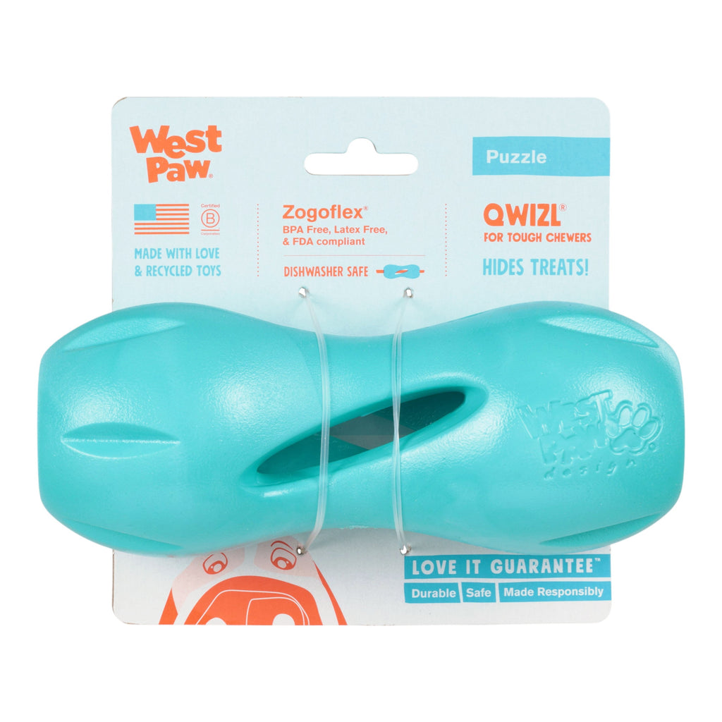 Qwizl Teal Treat Holder Chew Toy for Tough Chewers