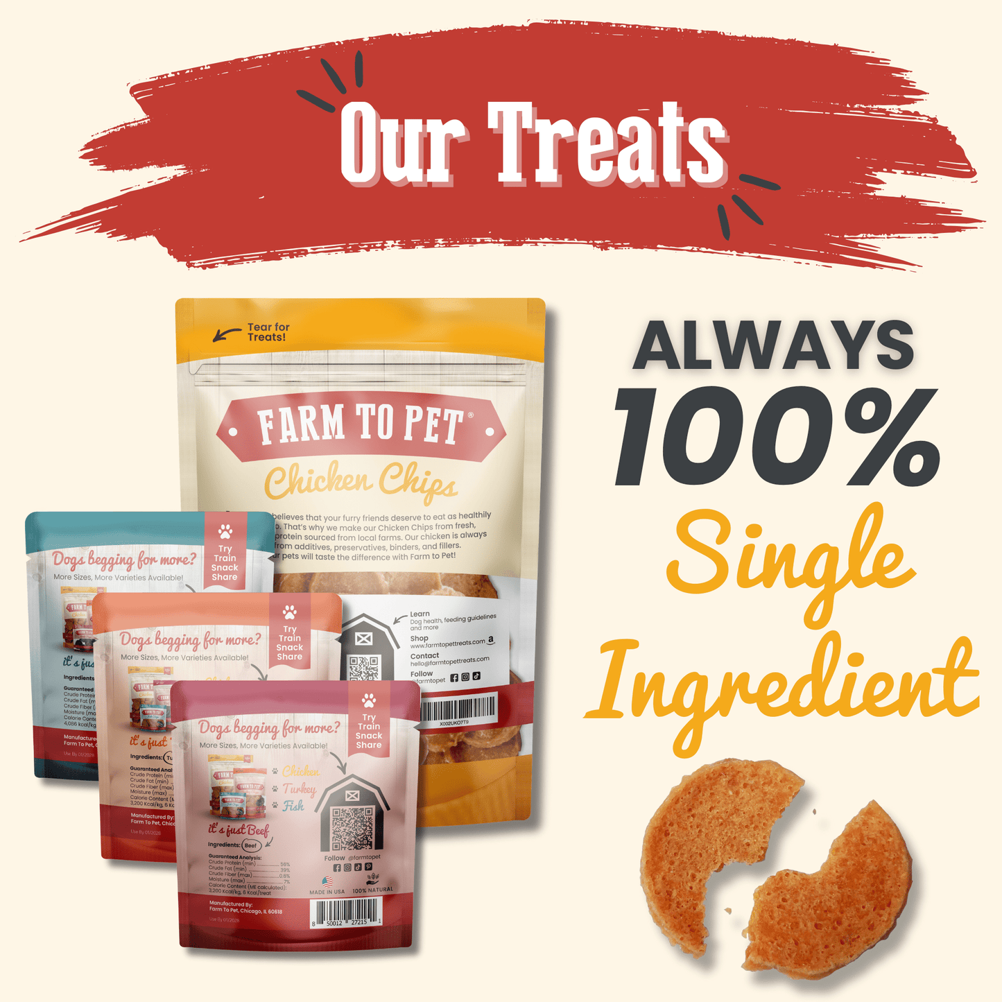 Dog Treats Puppy Starter Pack Single-Ingredient Snack Chews - Detail Angle 2 | Majestic Pet Kingdom
