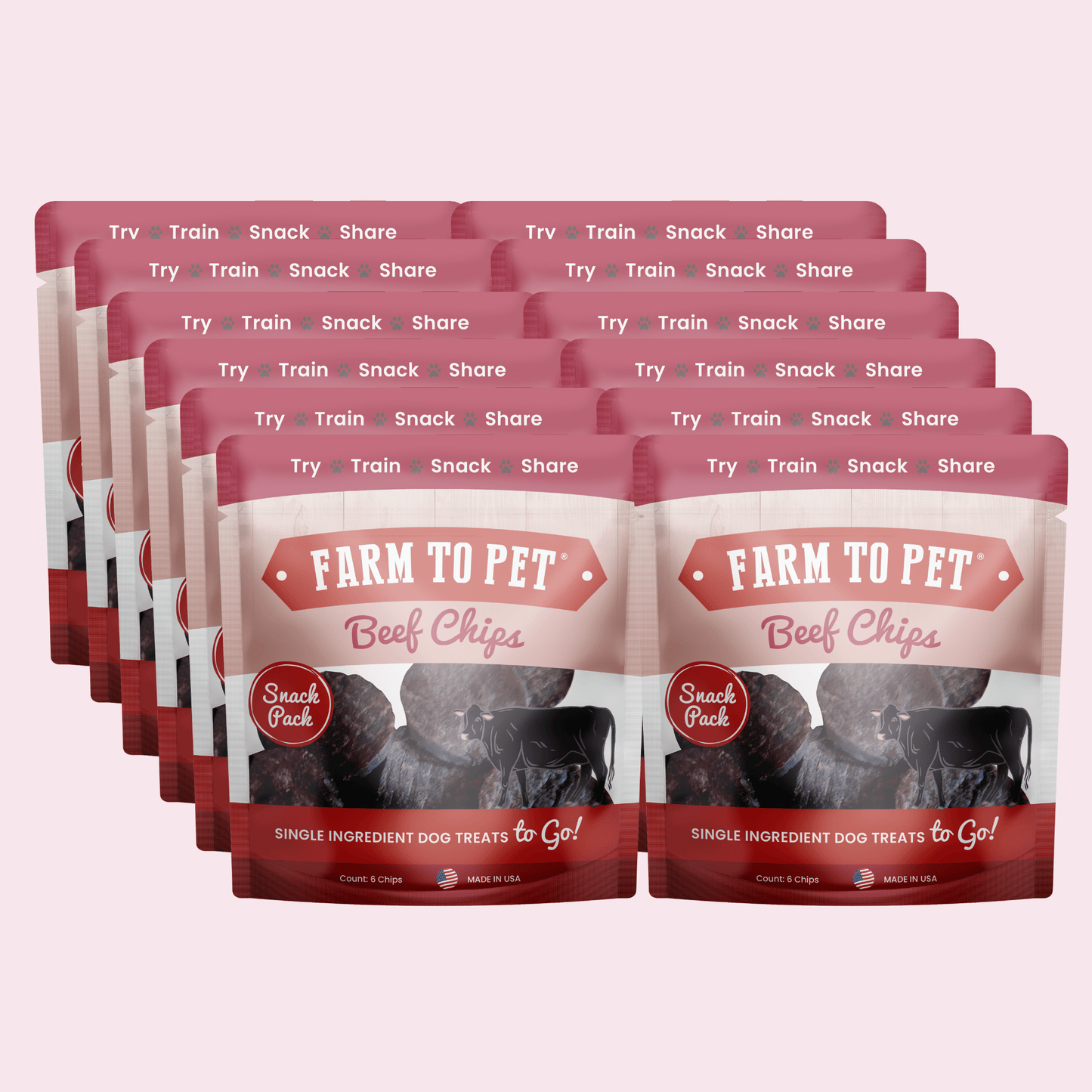 Dog Treats Beef Chips Snack Pack Bundles Training Travel 3pk - Detail Angle 6 | Majestic Pet Kingdom