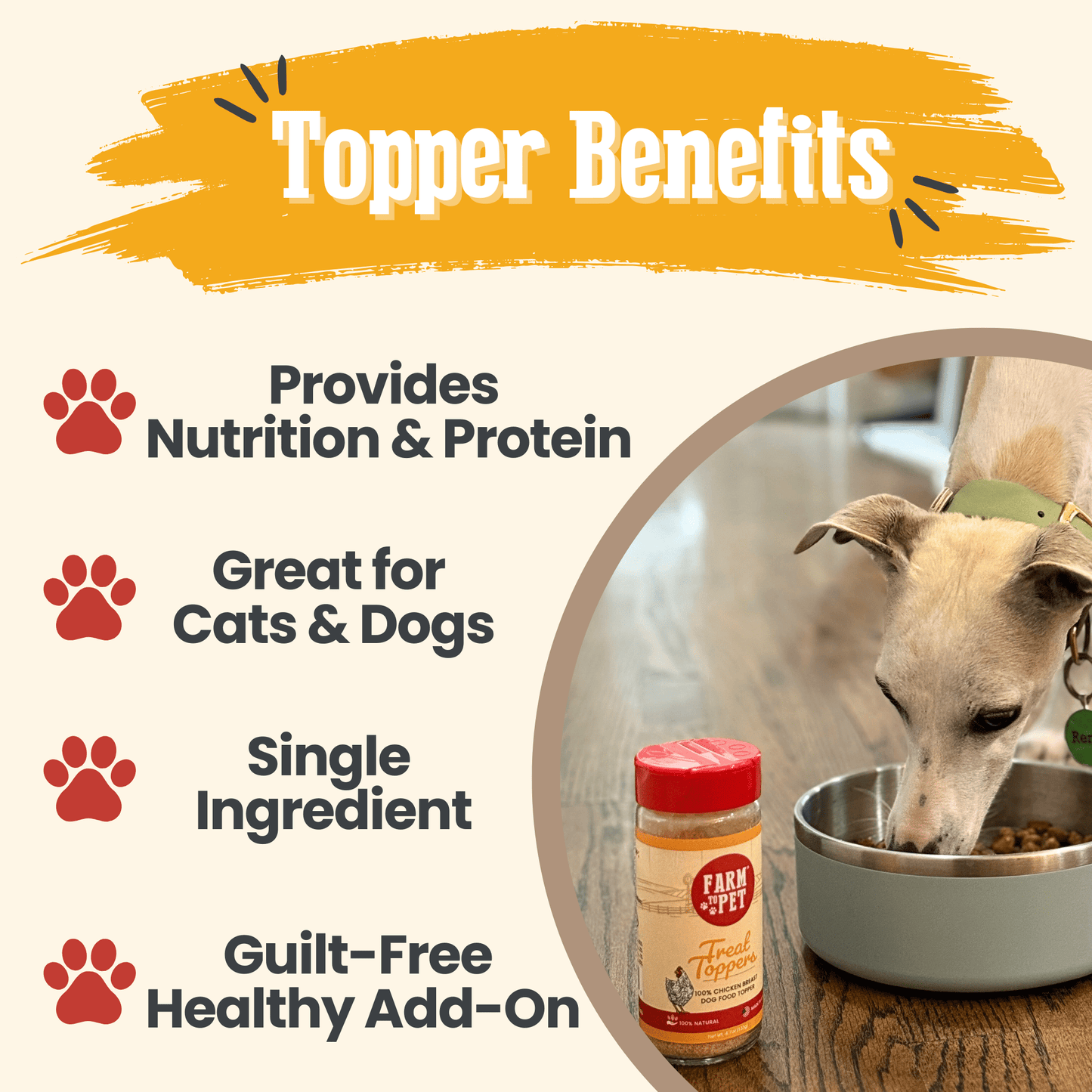 Dog Food Topper Chicken Meal Supplement Protein Booster 4oz