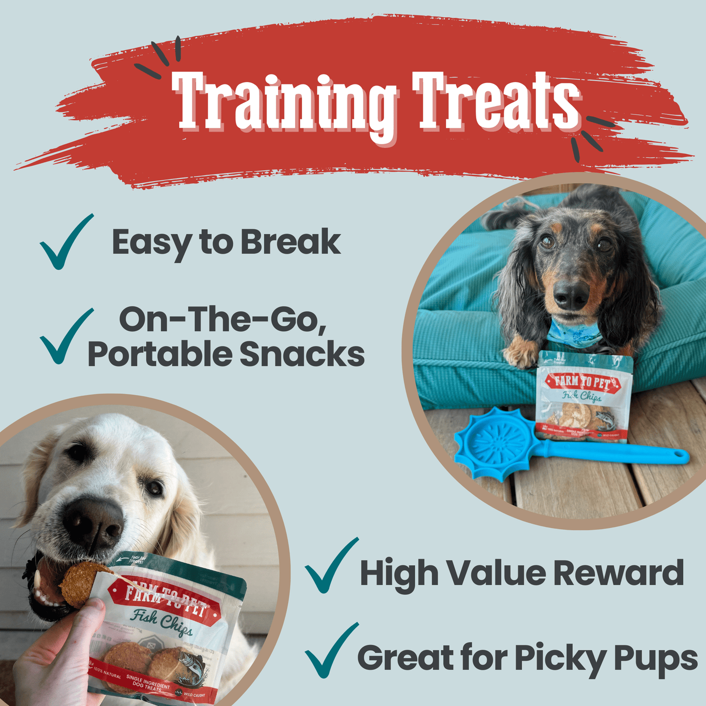 Dog Treats Fish Chips Snack Pack Bundles Travel Training 3pk