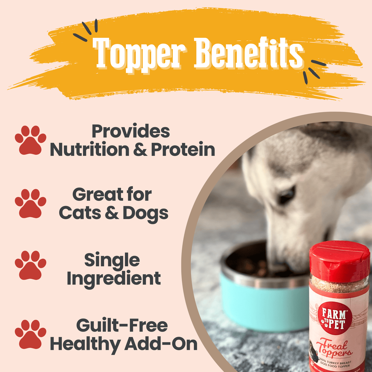 Dog Food Topper Turkey Meal Supplement Protein Booster 4oz - Detail Angle 4 | Majestic Pet Kingdom