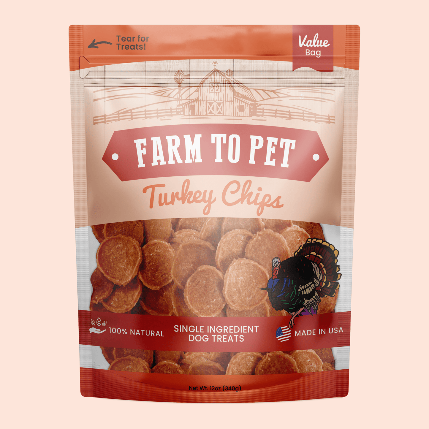 Dog Treats Turkey Chips All-Natural Single-Ingredient Snack