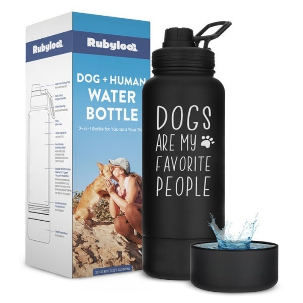 Dog + Human Water Bottle with Detachable Dog Bowl - Majestic Pet Kingdom