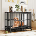 Foldable Dog Crate Furniture with Removable Tray and Lockable Door - Majestic Pet Kingdom
