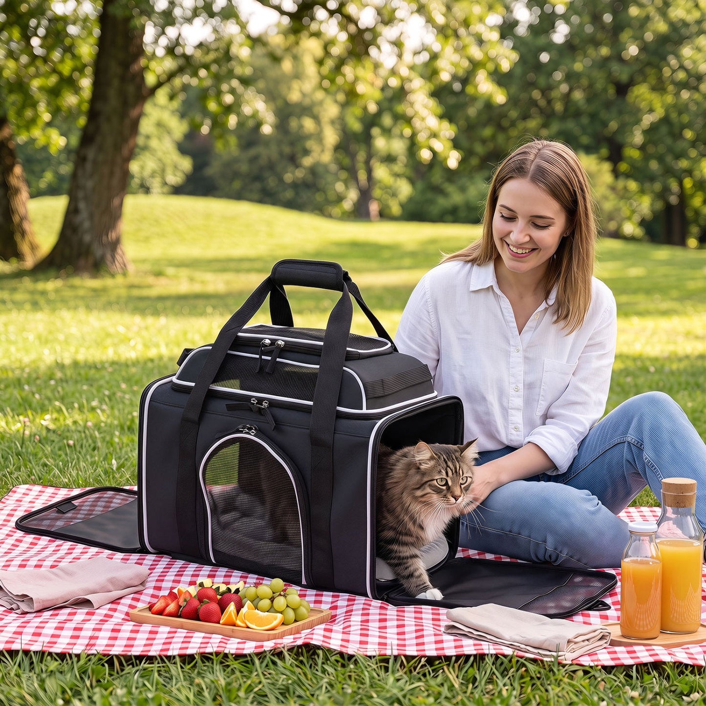 Rolling Pet Carrier with Wheels for Cats and Small Dogs | Purrfect Pet Kingdom