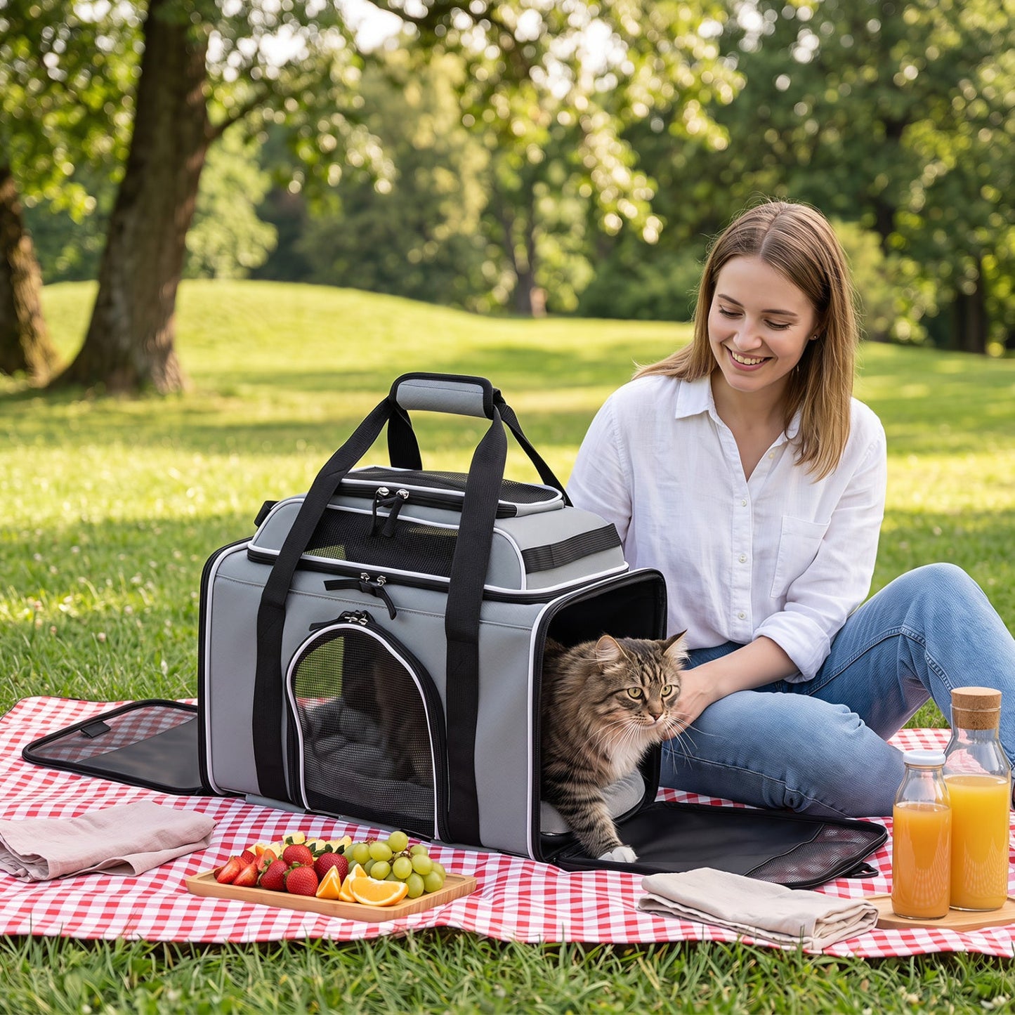 Rolling Pet Carrier with Wheels for Cats and Small Dogs | Purrfect Pet Kingdom