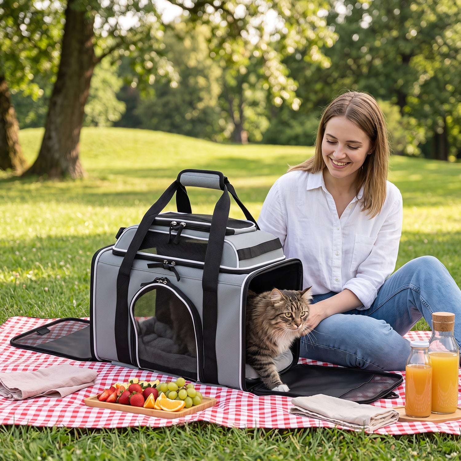 Rolling Pet Carrier with Wheels for Cats and Small Dogs | Purrfect Pet Kingdom
