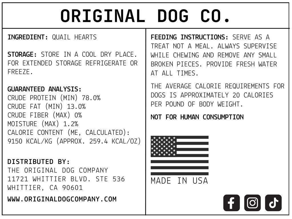 Freeze-Dried Quail Hearts