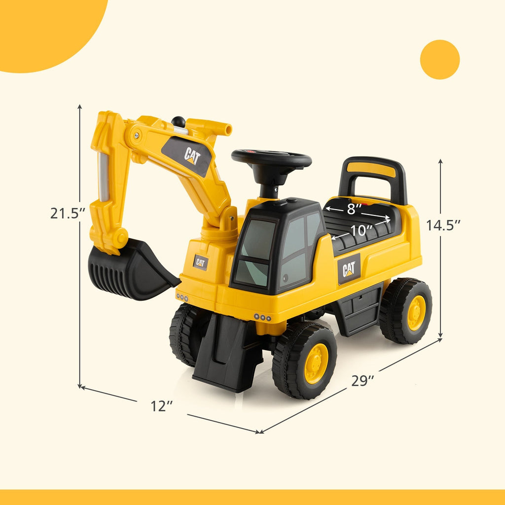 Licensed Caterpillar Kids Ride-On Digger-Yellow