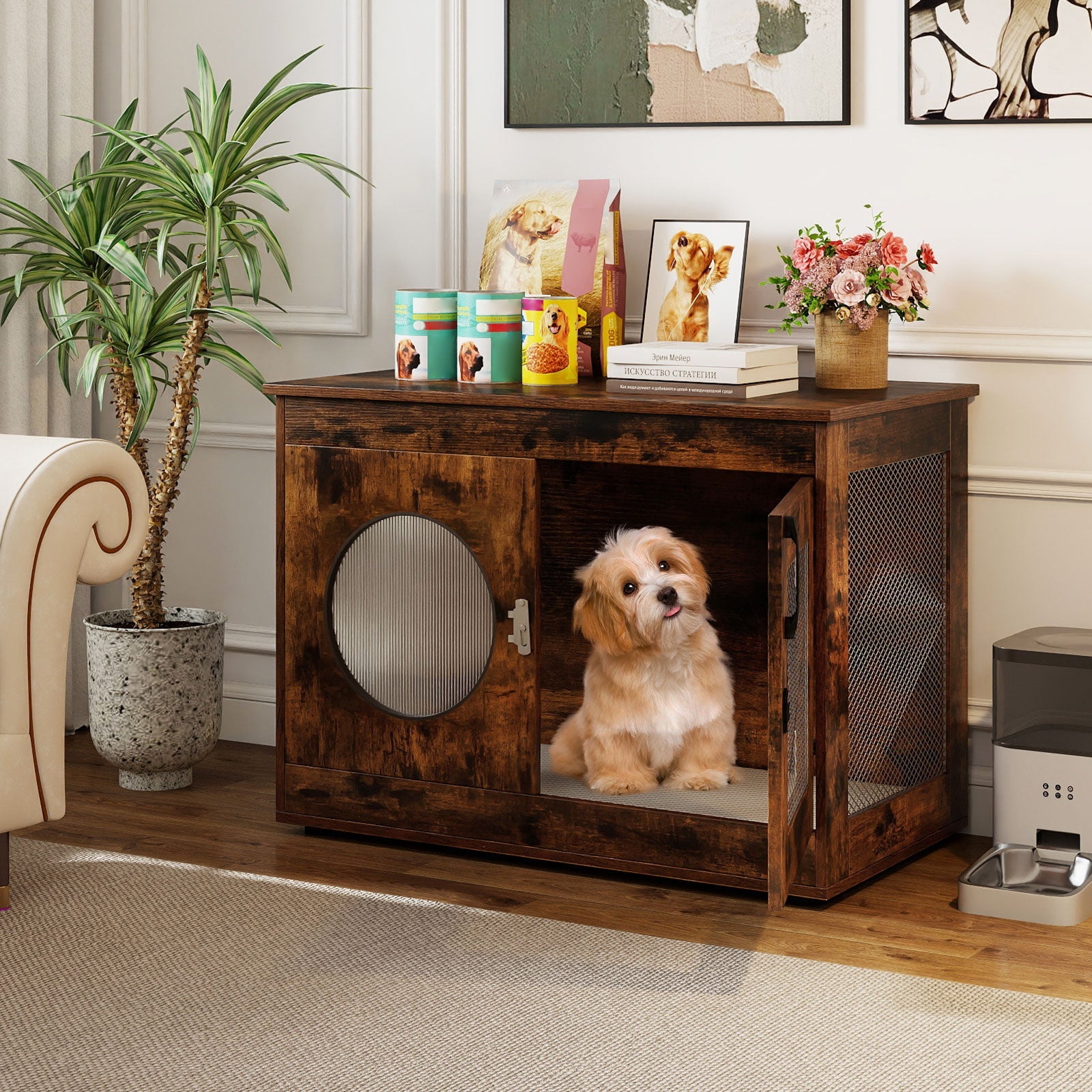 Furniture Style Dog Crate for Small and Medium Dogs with