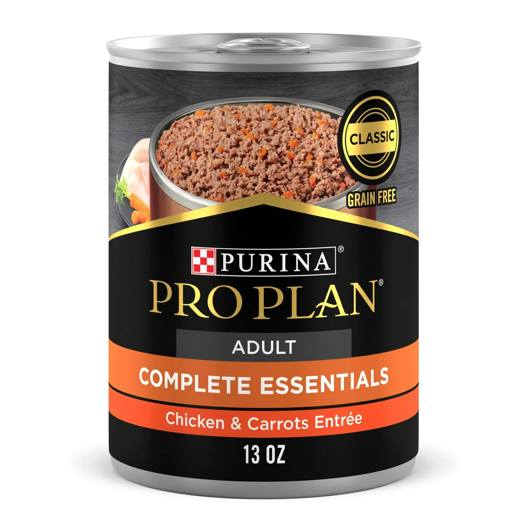 Pro Plan Complete Essentials Grain Free Adult Chicken & Carrots Entrée Classic Wet Dog Food (13oz) - Majestic Pet Kingdom