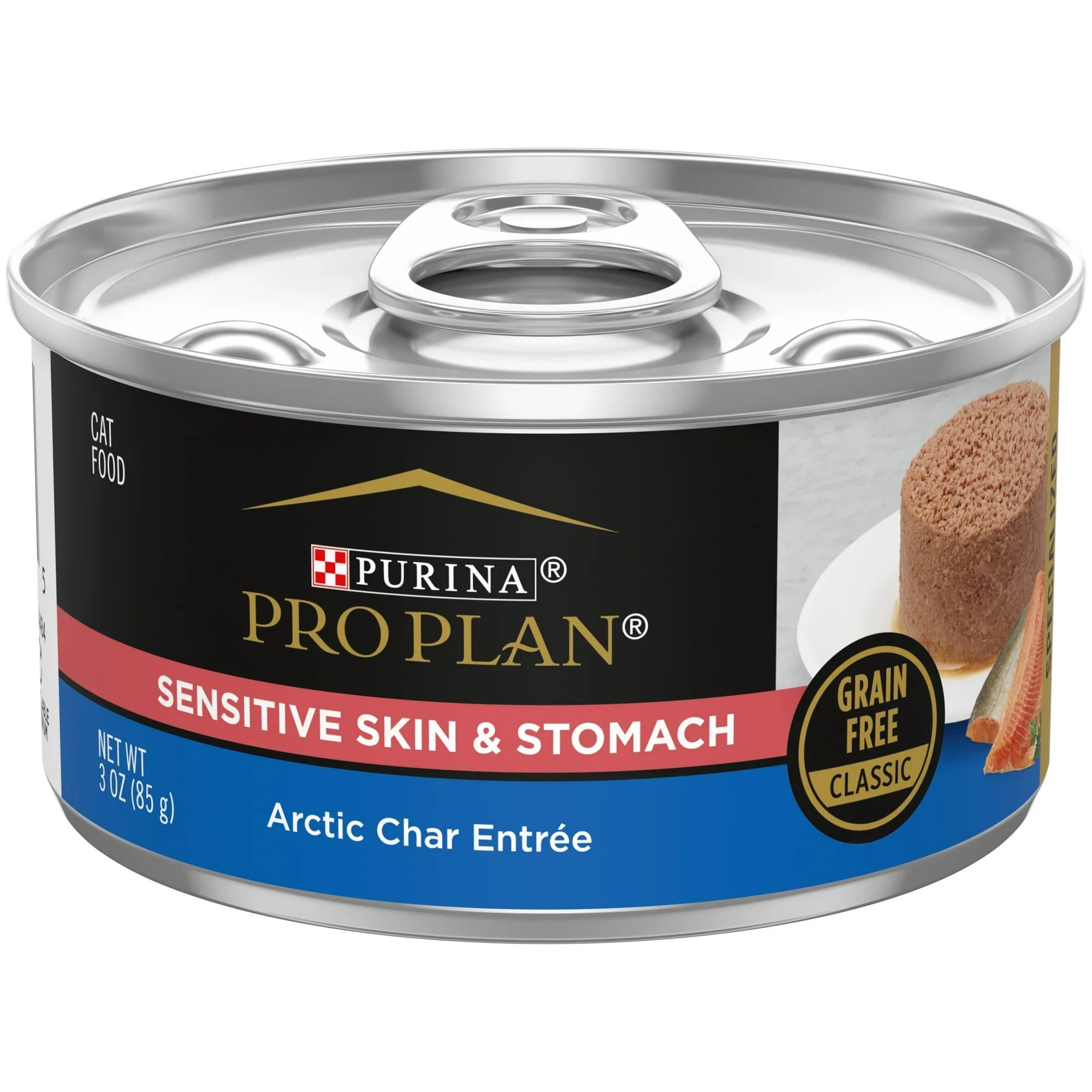 Pro Plan Sensitive Skin & Stomach Arctic Char Entree Grain Free Classic Wet Cat Food (3oz) - Majestic Pet Kingdom