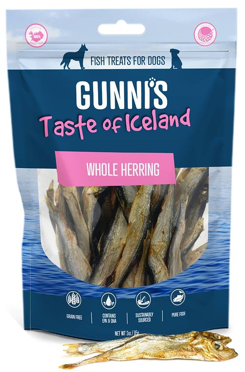 Dog Treats Gunnis Whole Icelandic Herring Natural Chews 3oz - Main Feature View | Majestic Pet Kingdom
