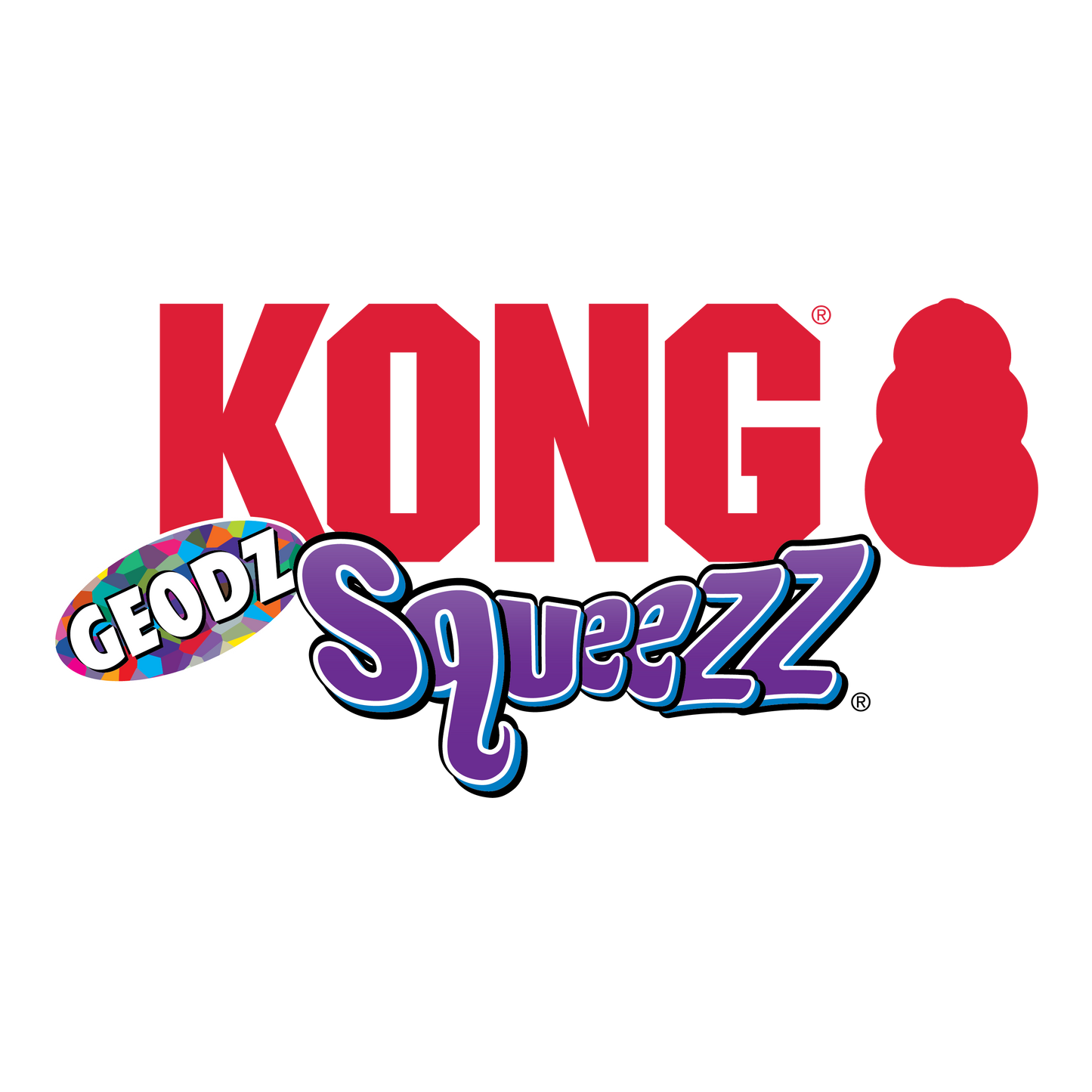 Dog Toy KONG Squeezz Geodz Squeaky Textured Balls 2-Pack Lg