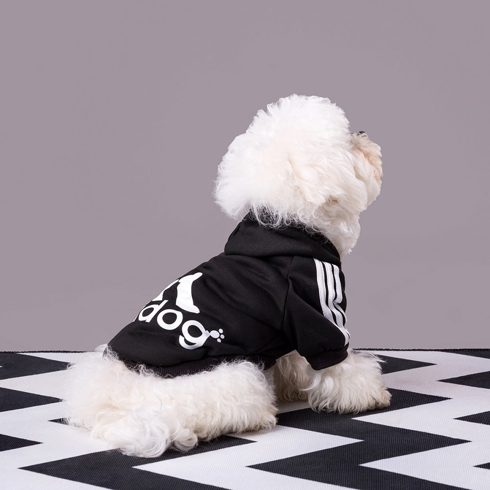 Dog Hoodie Adidog Sport Fleece Sweatshirt for Medium Large Dogs - Detail Angle 4 | Majestic Pet Kingdom