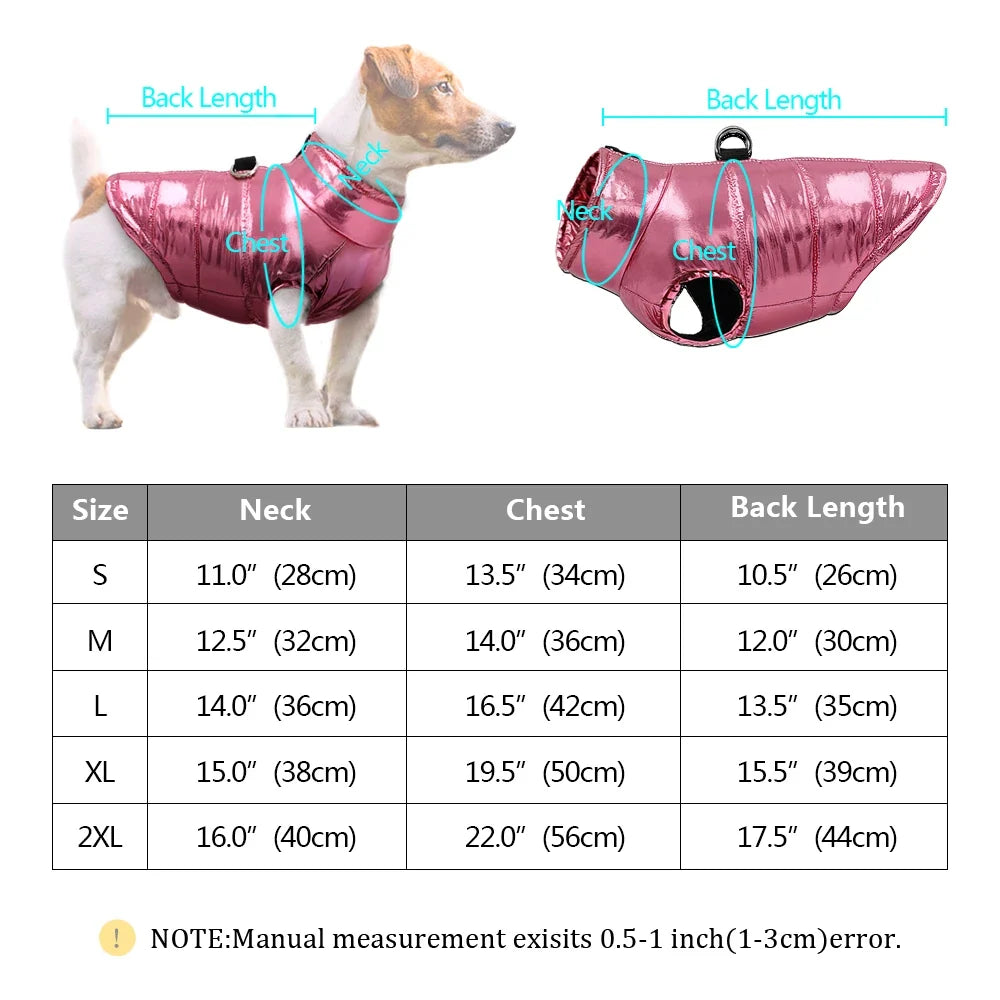 Dog Waterproof Clothes Winter Warm Vest Jacket Puppy Coat