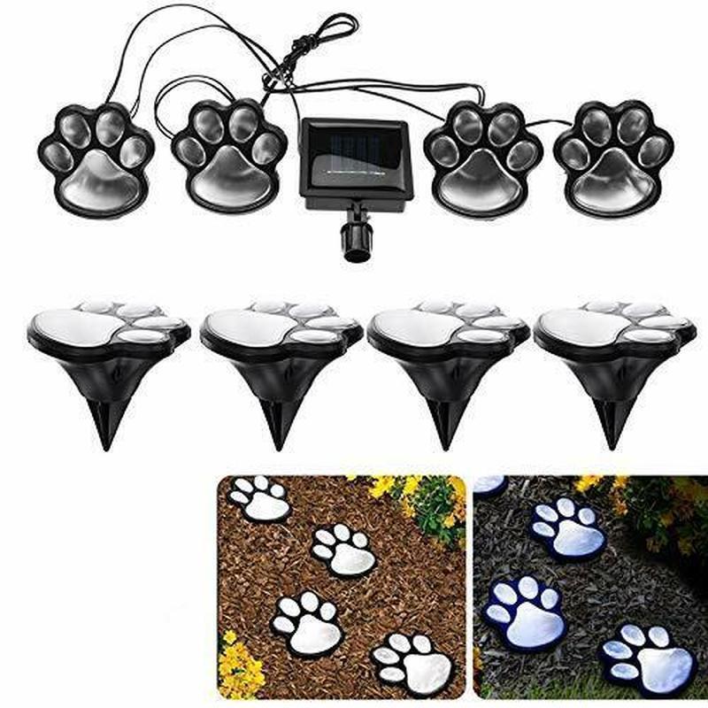 LED Solar Waterproof Cat Dog Animal Paw Shape Lights For Garden Yard Pathway Animal Lover - Majestic Pet Kingdom