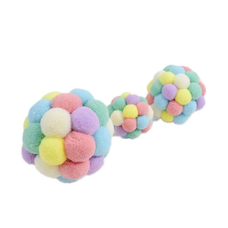 Cat Toy Balls Plush Bite-Resistant Interactive Play 10-Pack - Detail Angle 2 | Majestic Pet Kingdom
