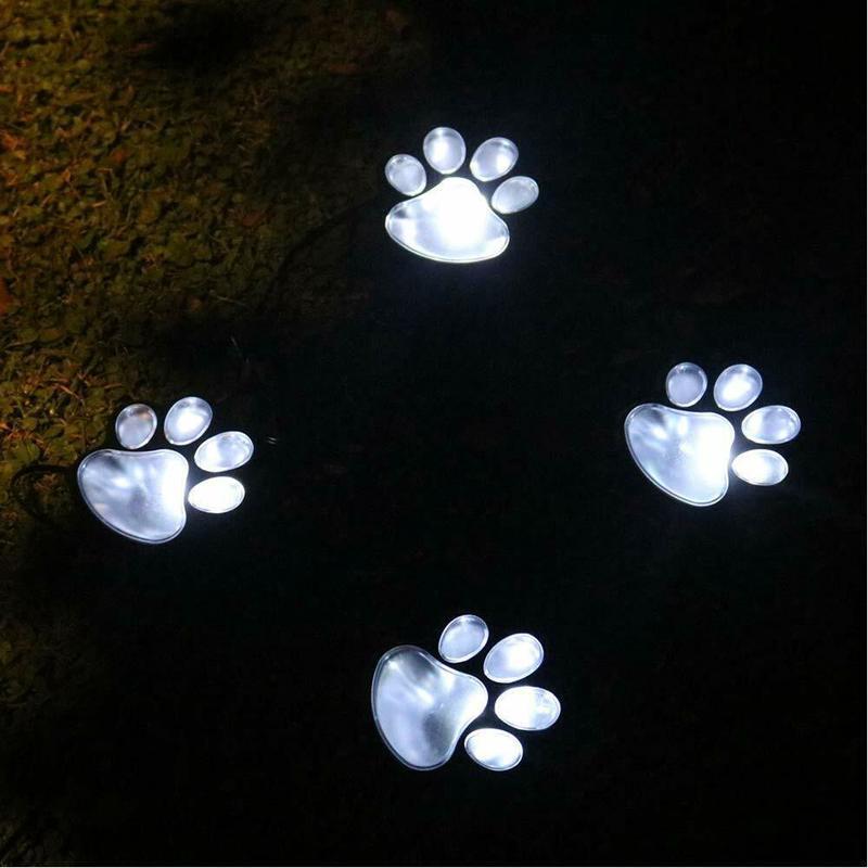 LED Solar Waterproof Cat Dog Animal Paw Shape Lights For Garden Yard Pathway Animal Lover - Majestic Pet Kingdom